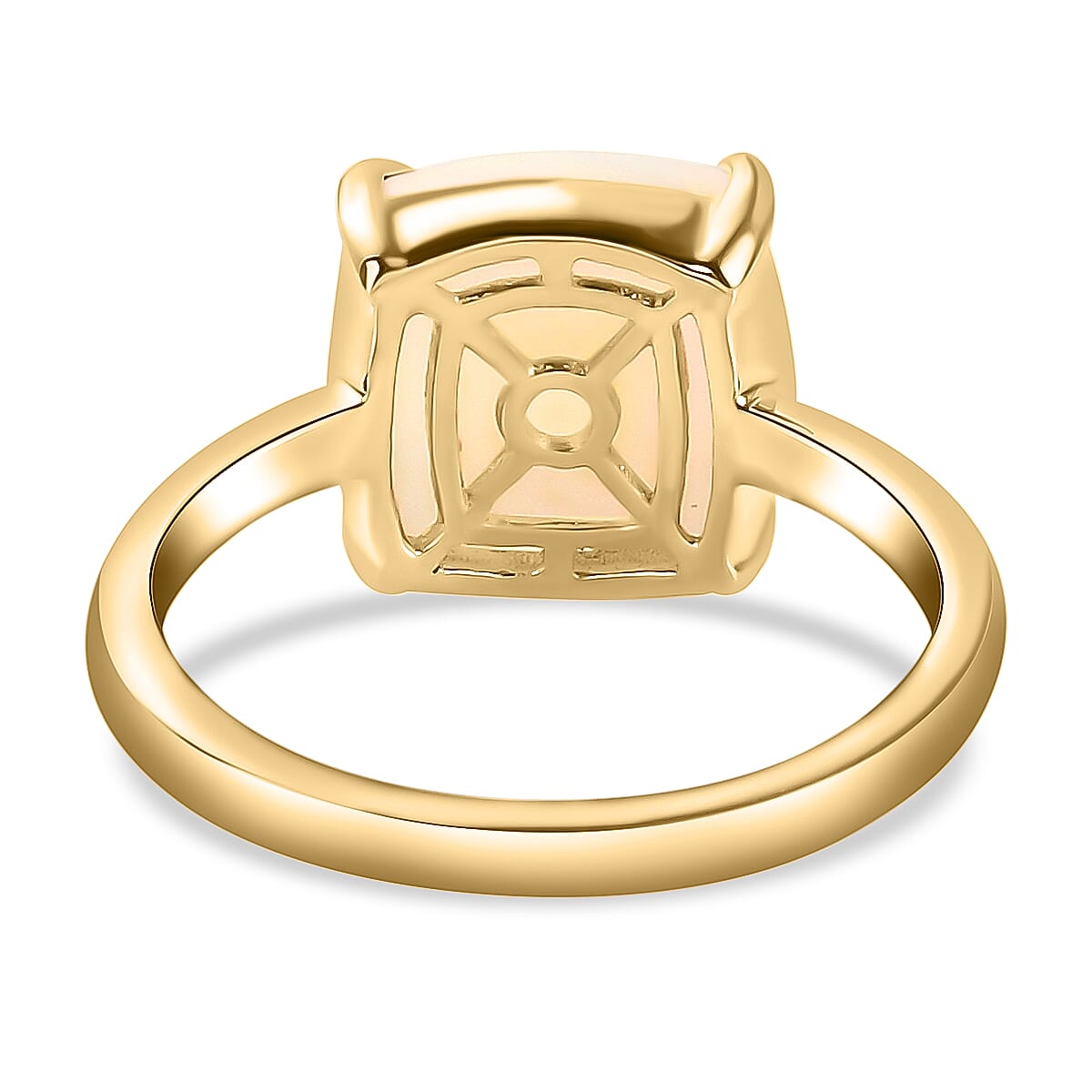 9K Yellow Gold Ethiopian Welo Opal Solitaire Ring 3.100 Ct.