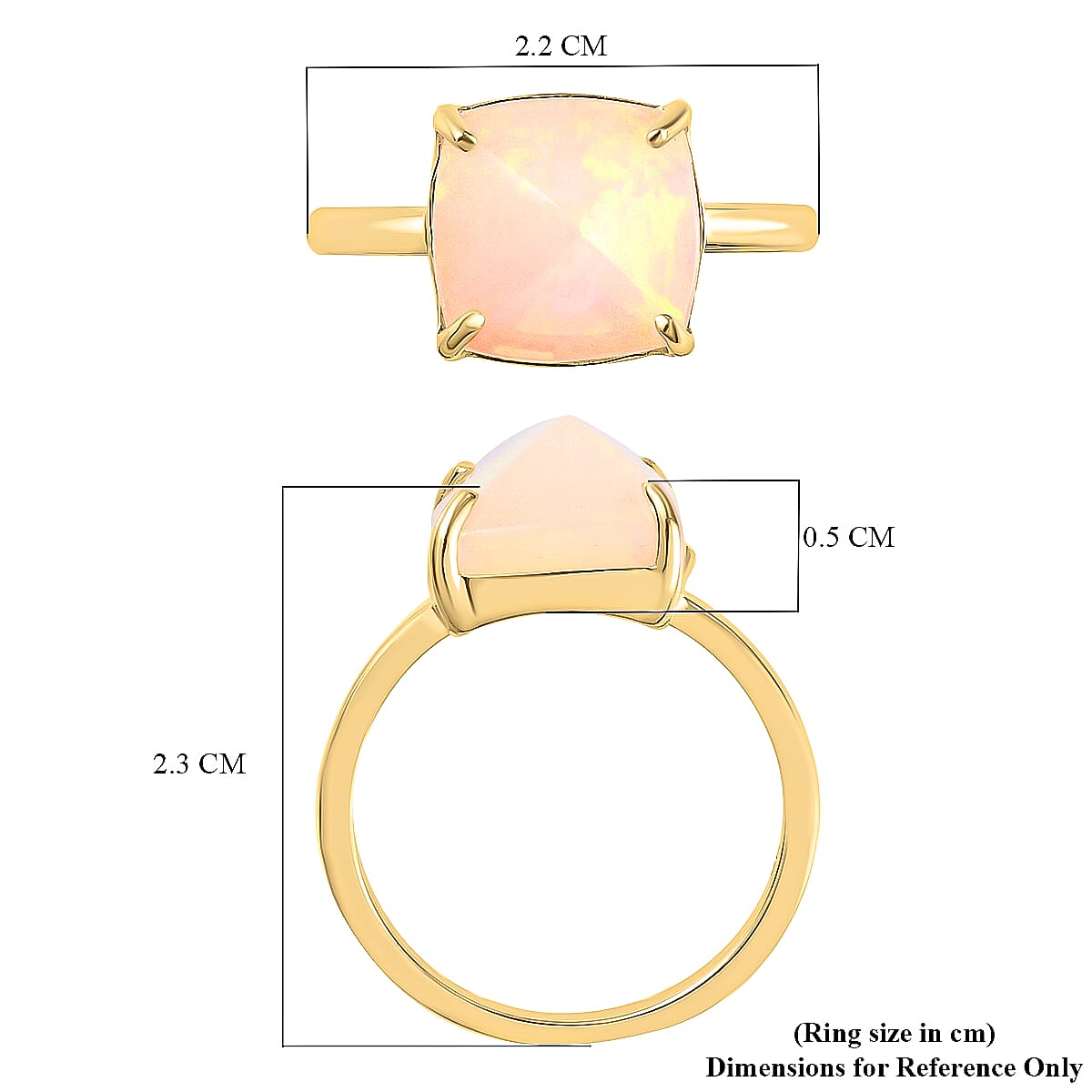 9K Yellow Gold Ethiopian Welo Opal Solitaire Ring 3.100 Ct.