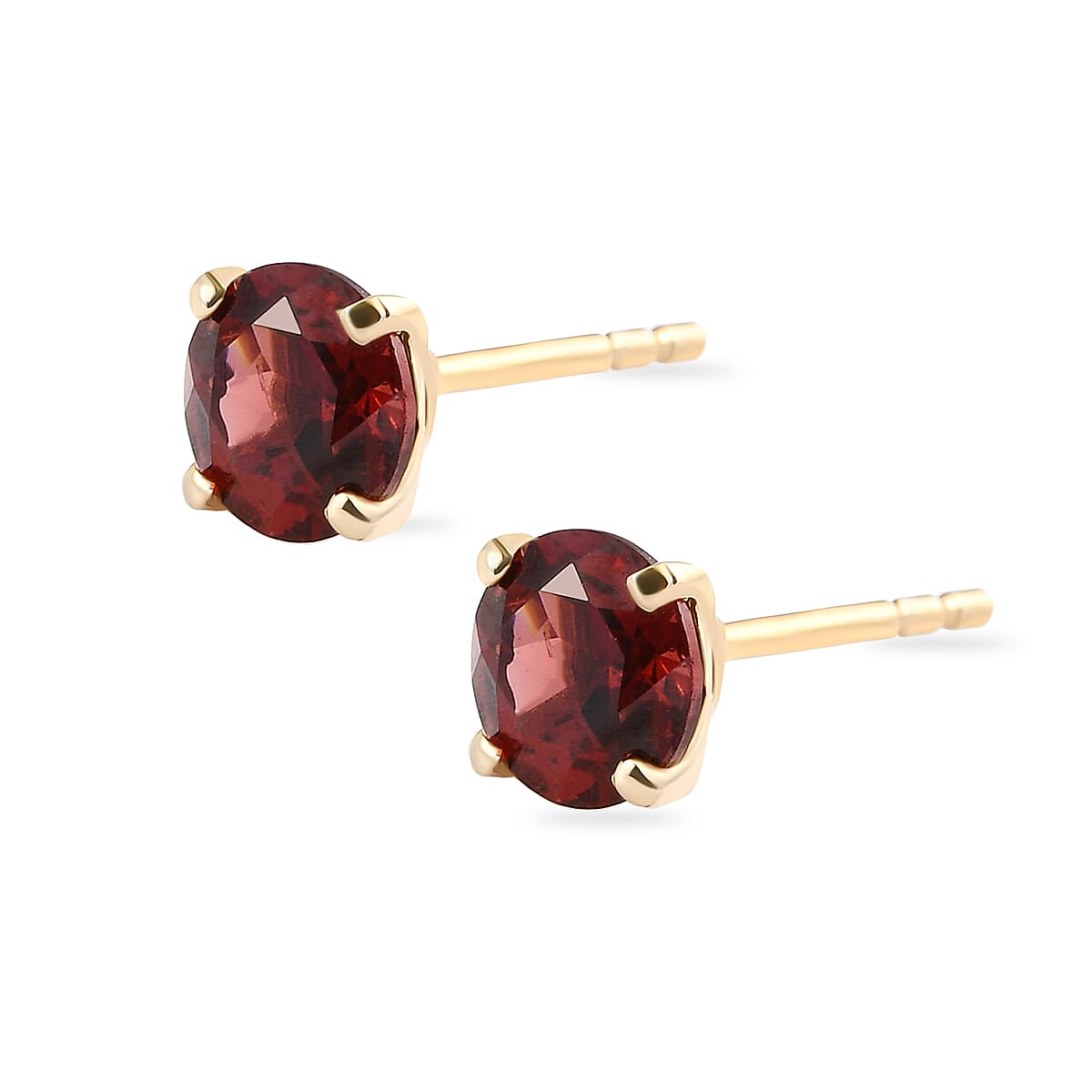 Mozambique Garnet Stud Earrings (with Push Back) in 18K Yellow Gold Vermeil Plated Sterling Silver 2 Ct.