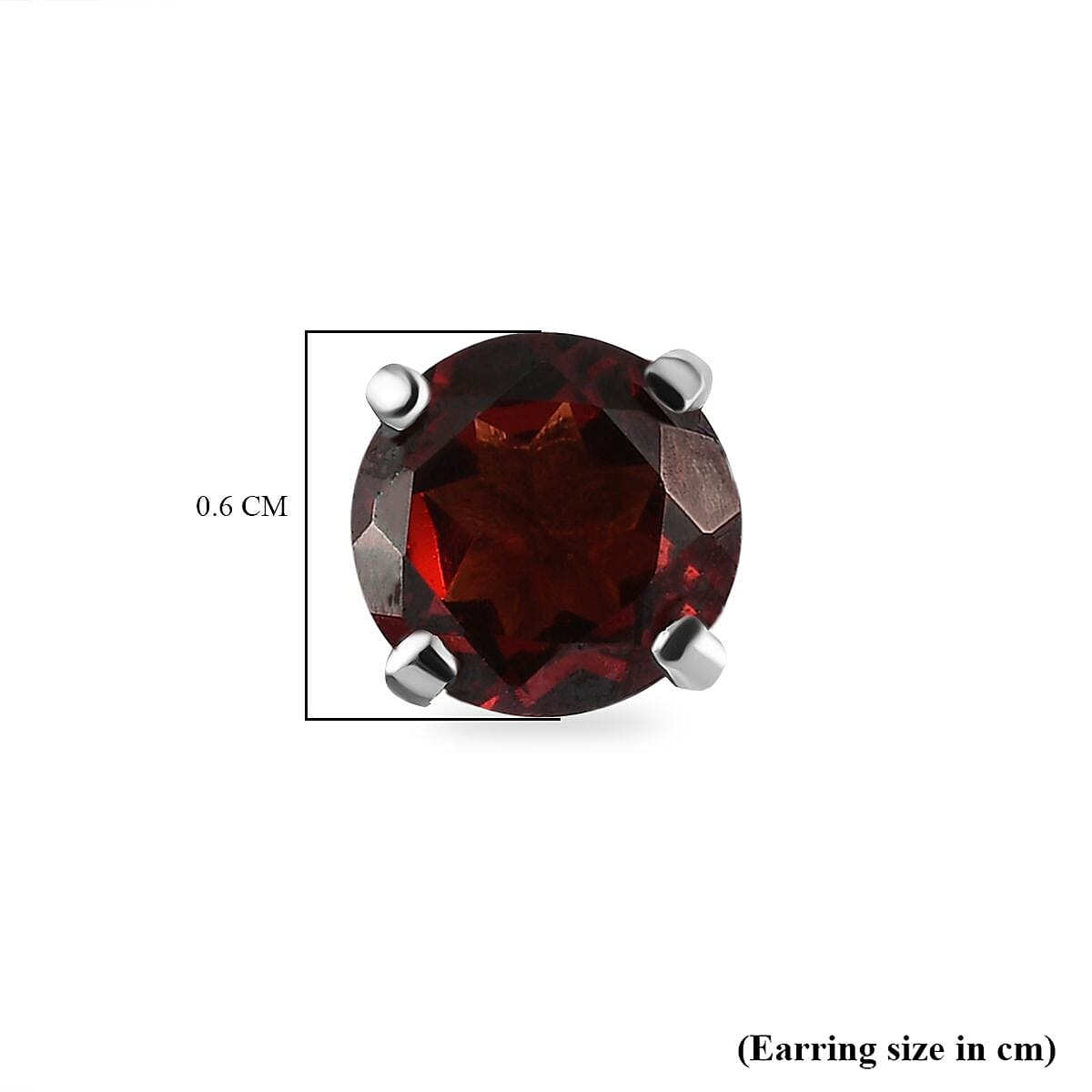 Mozambique Garnet Stud Earrings with Push Back in Platinum Overlay Sterling Silver 2.00 Ct.