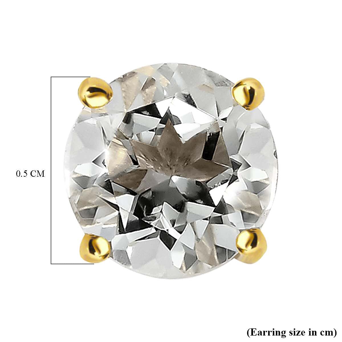 Prasiolite Stud Earrings in 18K Vermeil Yellow Gold Plated Sterling Silver 1.64 Ct.