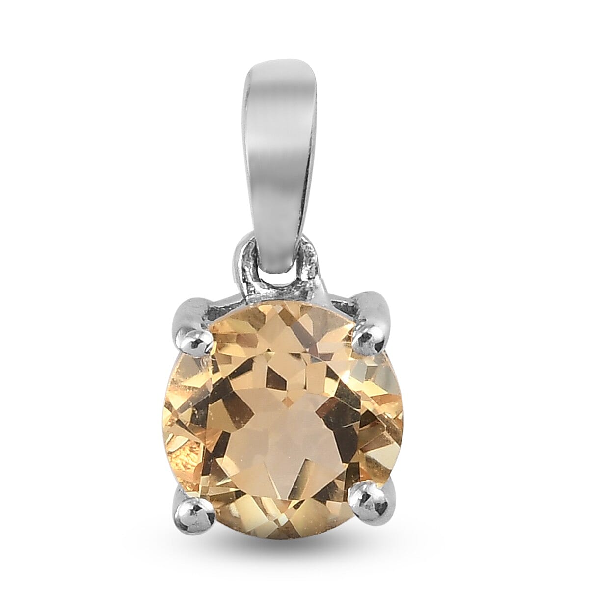 Citrine Pendant in Platinum Overlay Sterling Silver 0.760 Ct.