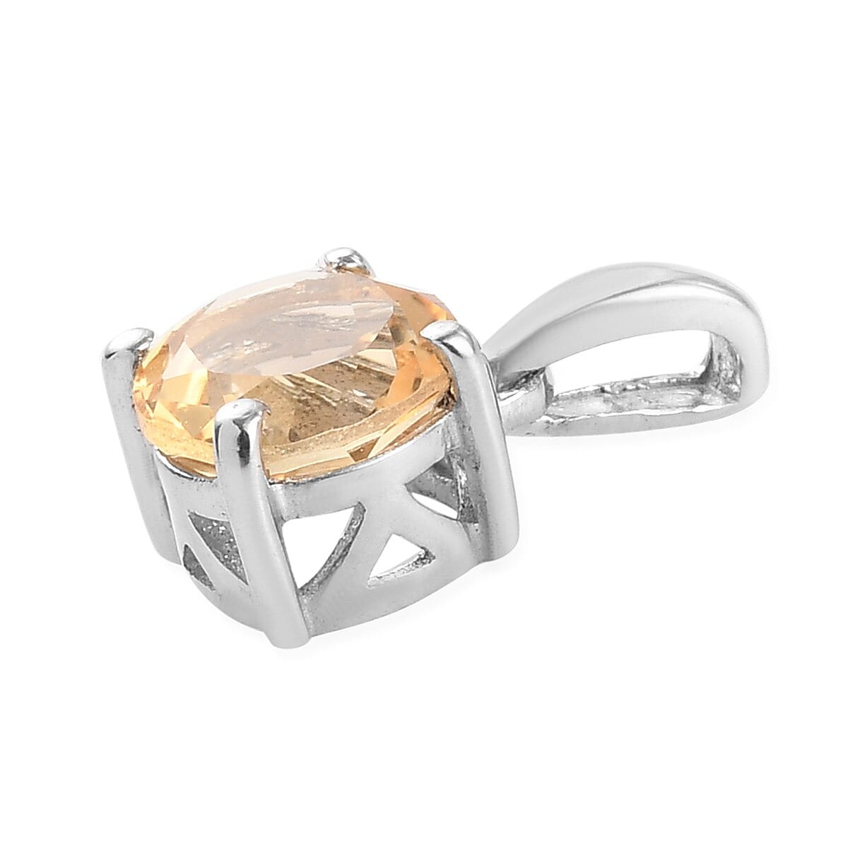 Citrine Pendant in Platinum Overlay Sterling Silver 0.760 Ct.