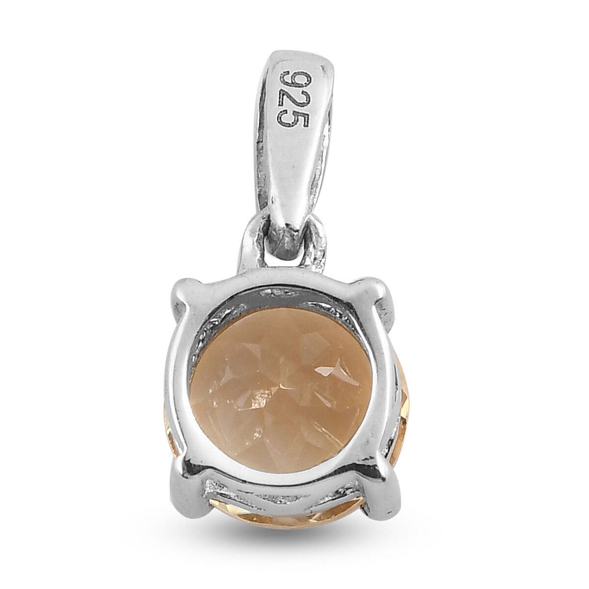 Citrine Pendant in Platinum Overlay Sterling Silver 0.760 Ct.