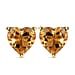 Citrine Heart Stud Earrings in 18K Vermeil Yellow Gold Plated Sterling Silver 1.31 Ct.