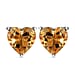 Citrine Heart Stud Earrings in 18K Vermeil Yellow Gold Plated Sterling Silver 1.31 Ct.
