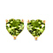 1.28 Ct. Peridot Solitaire Earrings in 14K Gold Plated Sterling Silver