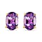 1.5 CT. African Amethyst Solitaire Earrings in Platinum Plated Sterling Silver