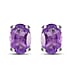1.5 Ct. African Amethyst Solitaire Earrings in 14K Gold Plated Sterling Silver