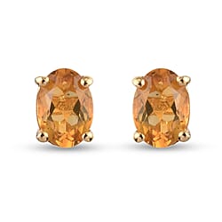 1.5 Ct. Citrine Solitaire Stud Earrings in 18K Vermeil Yellow Gold Over Sterling Silver