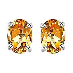 1.5 CT. African Amethyst Solitaire Earrings in Platinum Plated Sterling Silver