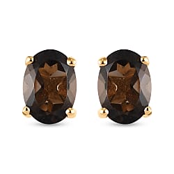 1.5 Ct. Citrine Solitaire Stud Earrings in 18K Vermeil Yellow Gold Over Sterling Silver