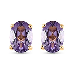 1.5 Ct. Citrine Solitaire Stud Earrings in 18K Vermeil Yellow Gold Over Sterling Silver
