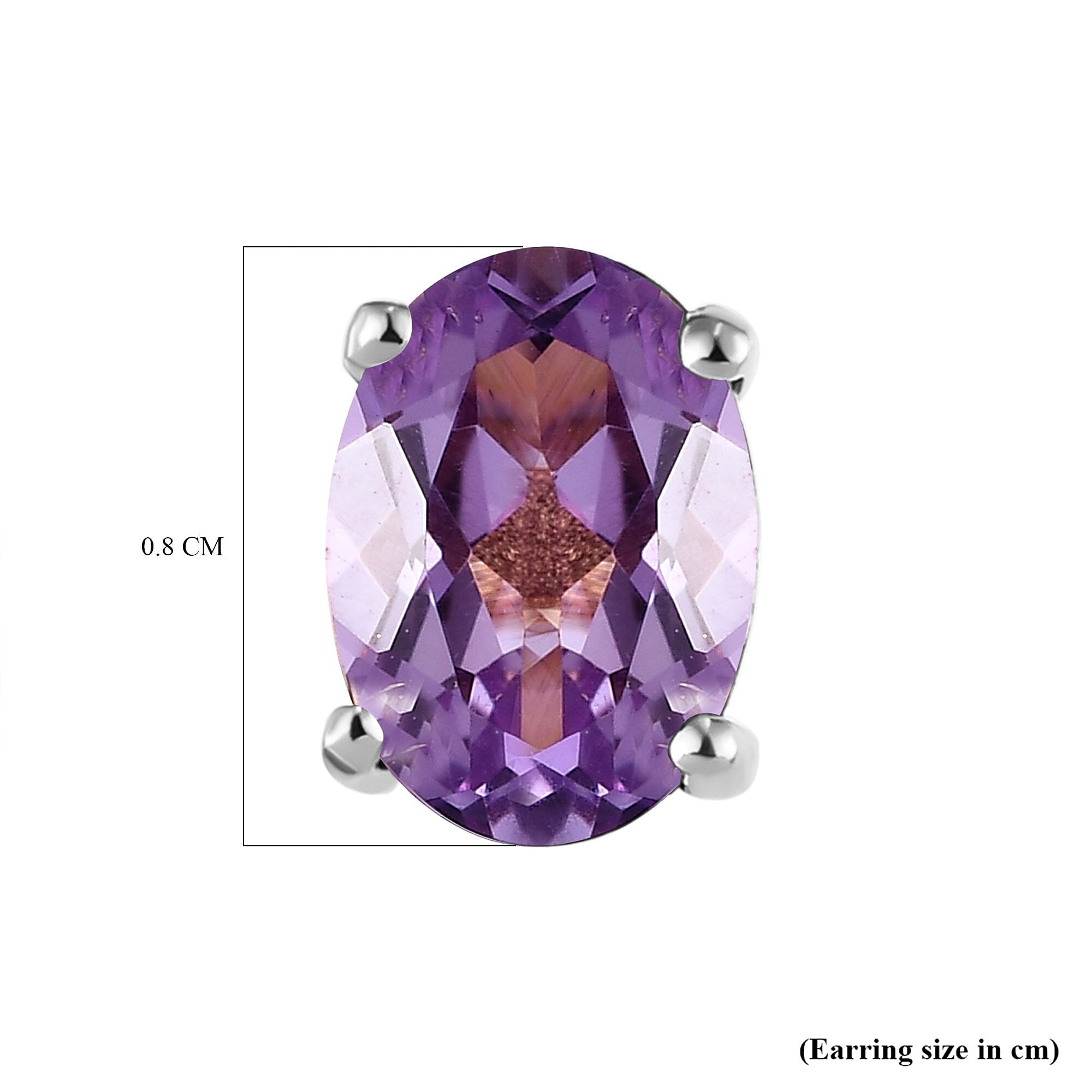 Rose De France Amethyst Stud Earrings in Platinum Overlay Sterling Silver 1.42 Ct.