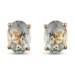 1.5 Ct. Citrine Solitaire Stud Earrings in 18K Vermeil Yellow Gold Over Sterling Silver