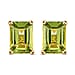 2.04 Ct Peridot Solitaire Earrings in 14K Gold Plated Sterling Silver