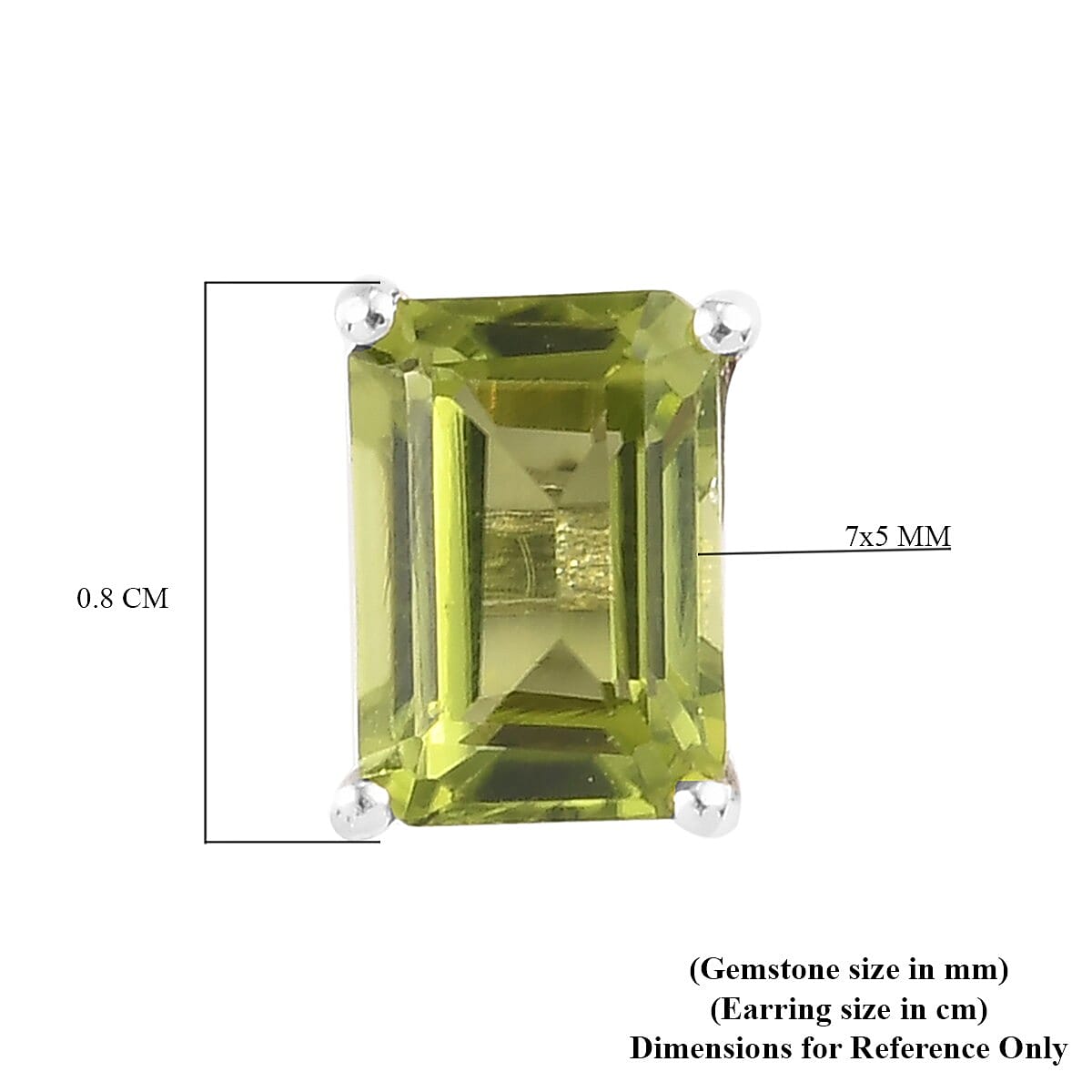 Natural Hebei Peridot Stud Push Back Earrings in Platinum Overlay Sterling Silver 2.02 Ct.