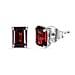1.70 Ct.  Red Garnet Solitaire Earrings in Platinum Plated Sterling Silver
