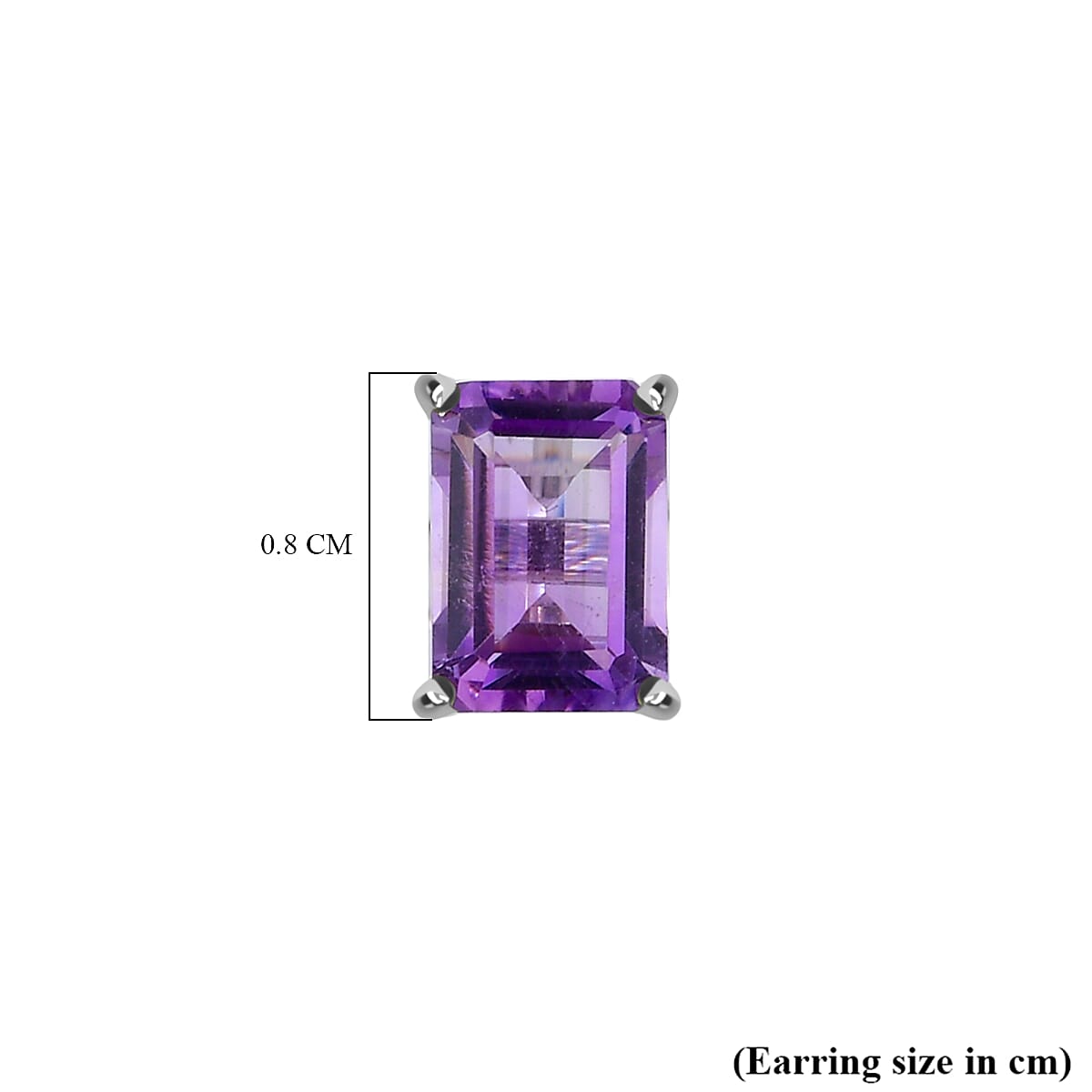 Pink Amethyst Solitaire Stud Push Back Earrings in Platinum Overlay Sterling Silver 1.76 Ct.
