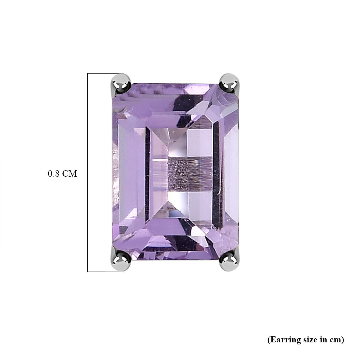 Pink Amethyst Stud Push Back Earrings in Platinum Overlay Sterling Silver 1.99 Ct.