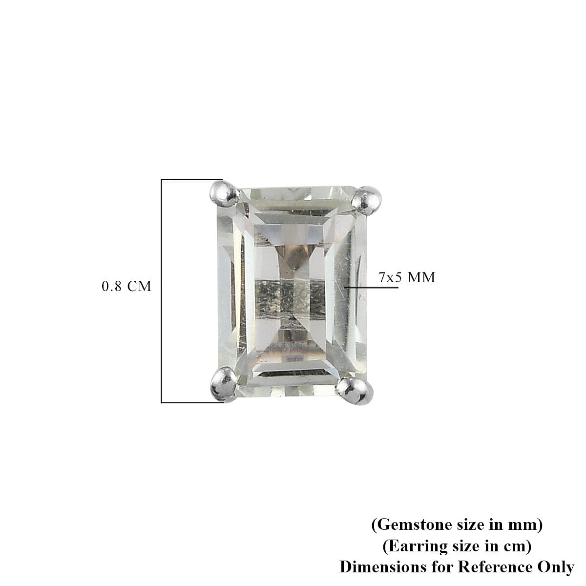 Prasiolite Stud Earrings with Push Back in Platinum Overlay Sterling Silver 1.95 Ct.