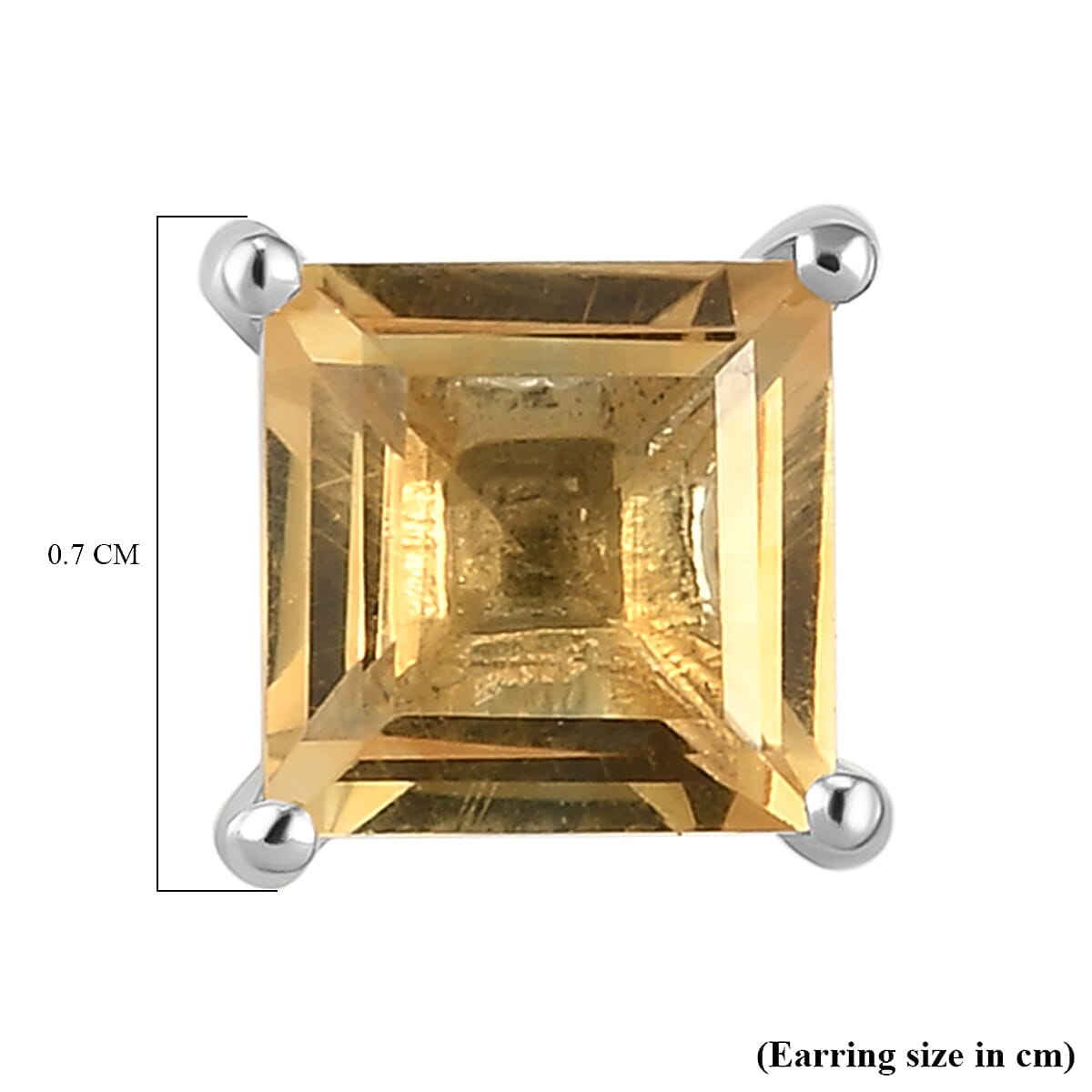 Citrine Stud Push Post Earrings in Platinum Overlay Sterling Silver 2.15 Ct.