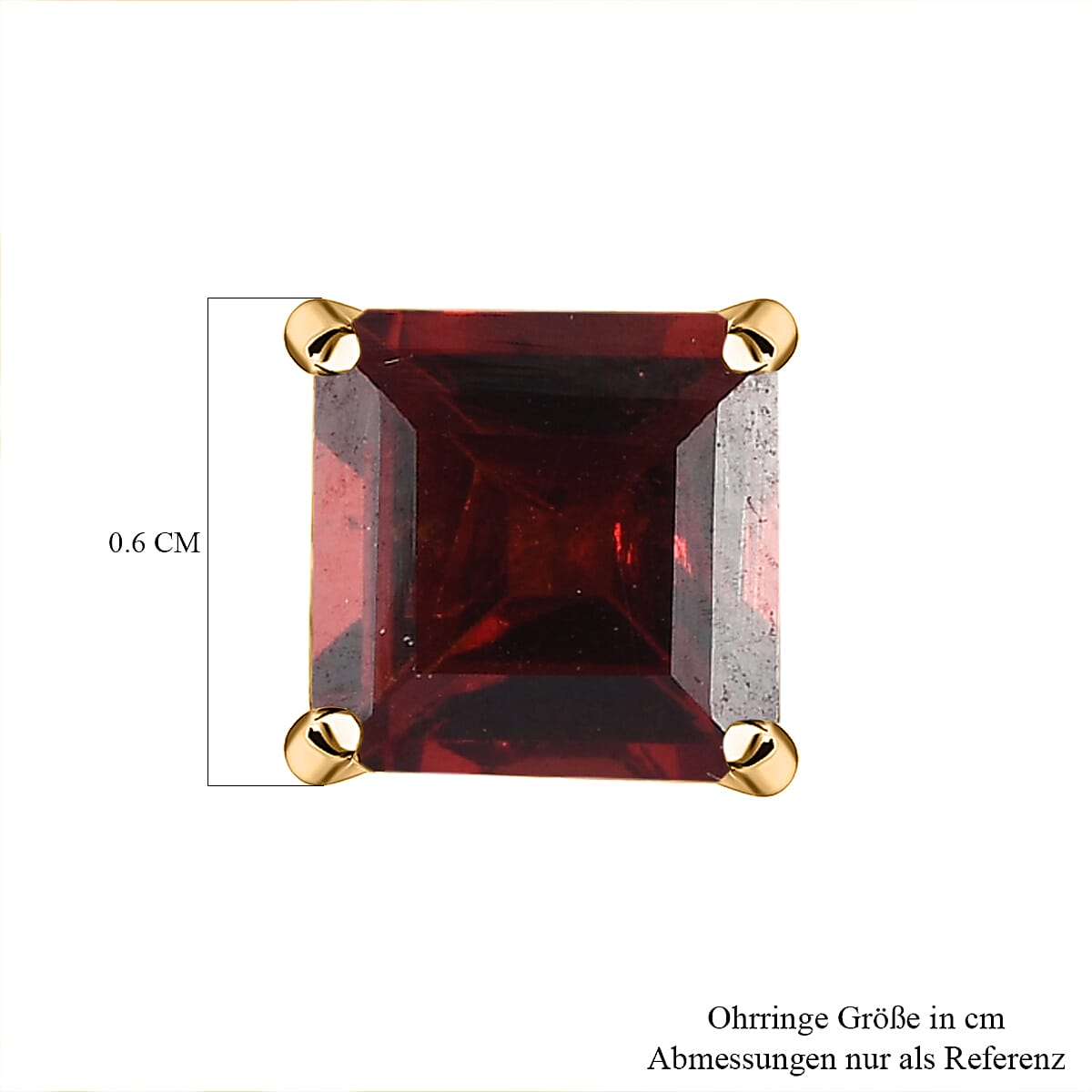 Mozambique Garnet Stud Push Post Earrings in 18K Vermeil Yellow Gold Plated Sterling Silver 2.69 Ct.