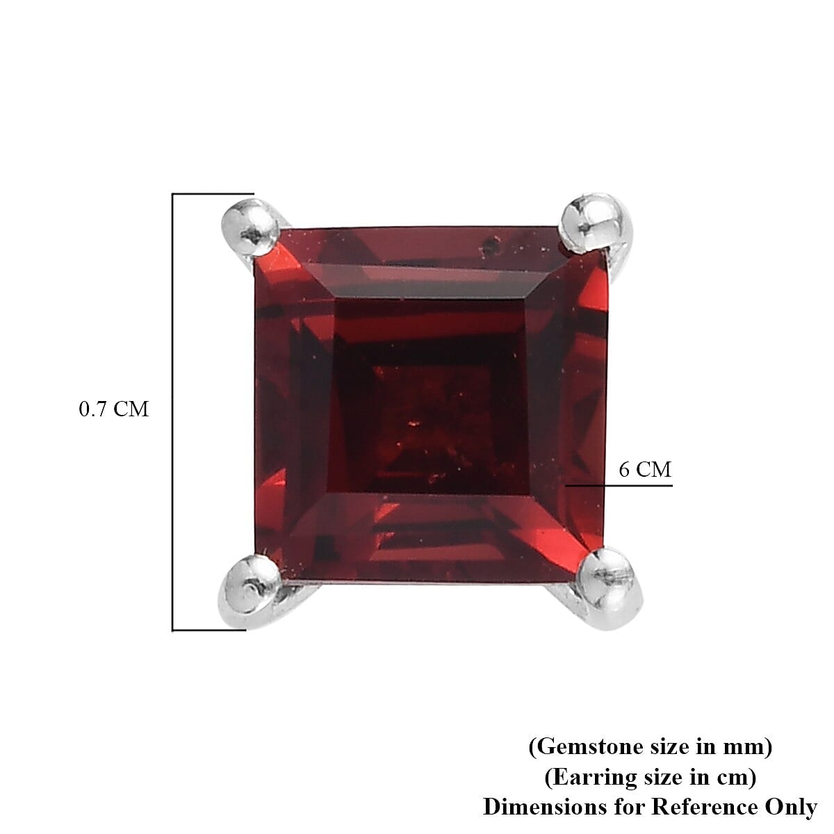 Mozambique Garnet Stud Earrings in Platinum Overlay Sterling Silver 2.69 Ct.