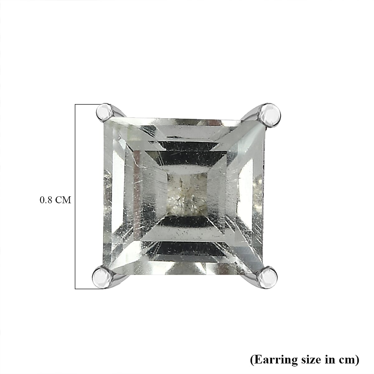 Prasiolite Stud Push Post Earrings in Platinum Overlay Sterling Silver 2.13 Ct