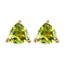 Peridot Solitaire Stud Earrings in 14K Gold Plated Sterling Silver