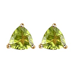 1.49  Ct. Blue Topaz Solitaire Stud Earrings in 14K Gold Plated Sterling Silver