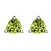 Tanzanite Trillion Solitaire Stud Earrings in Sterling Silver with Push Back