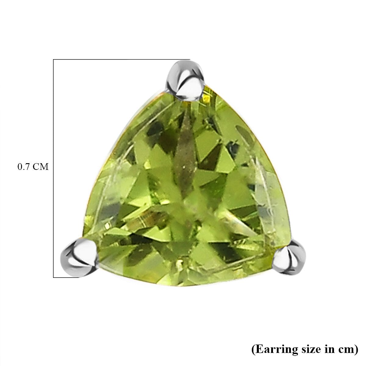 Hebei Peridot Stud Push Back Earrings in Platinum Overlay Sterling Silver 1.64 Ct.
