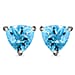 Tanzanite Trillion Solitaire Stud Earrings in Sterling Silver with Push Back