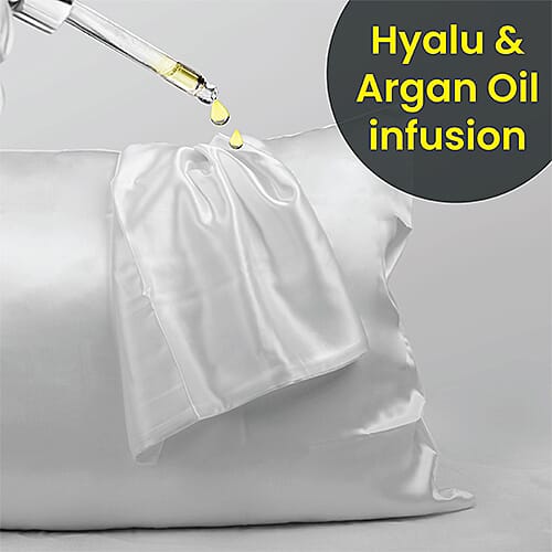 2 Piece Set - 100% Mulberry Silk Pillowcase (50x75cm) and Eye Mask (23x10 cm) - Ivory