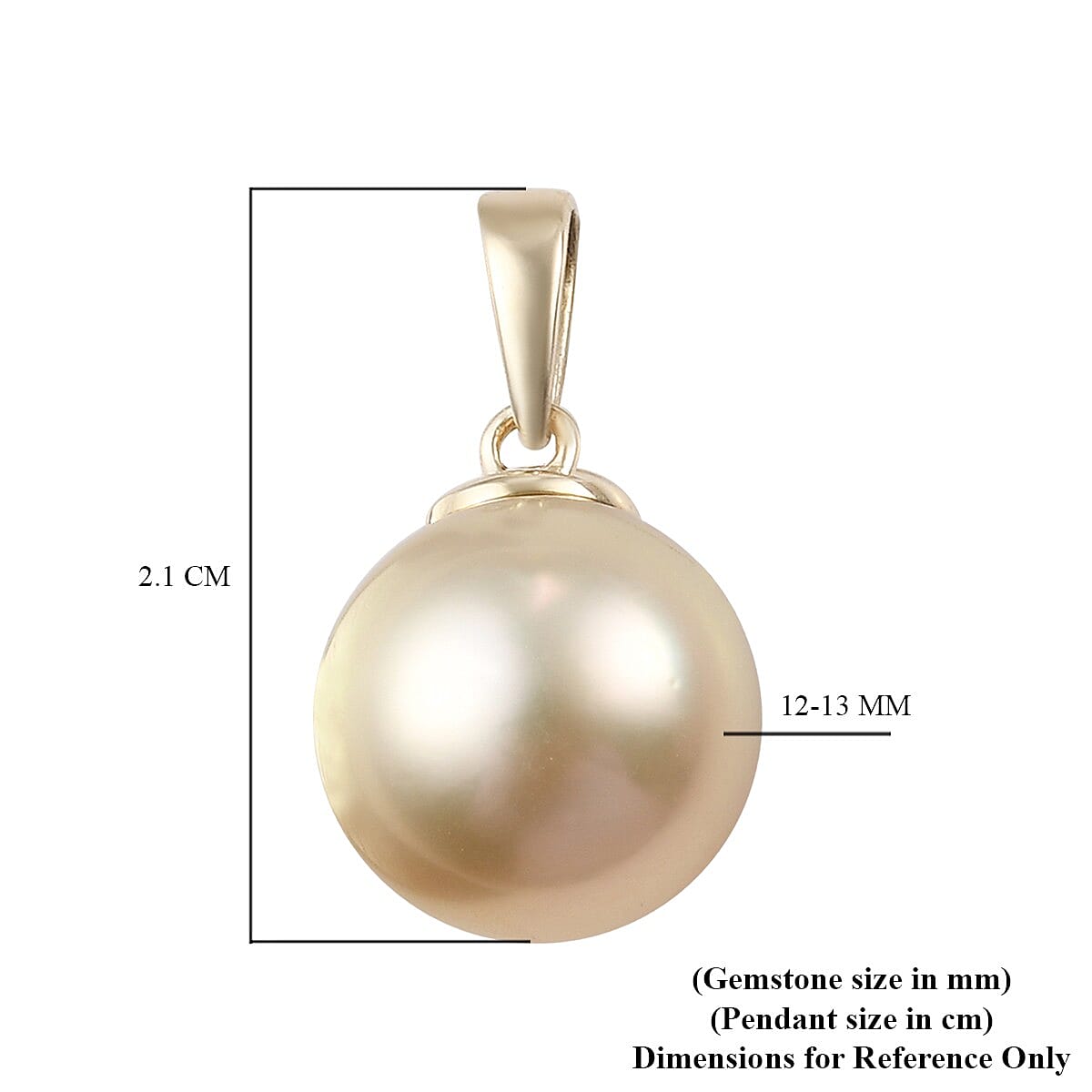 9K Yellow Gold Golden South Sea Pearl Pendant