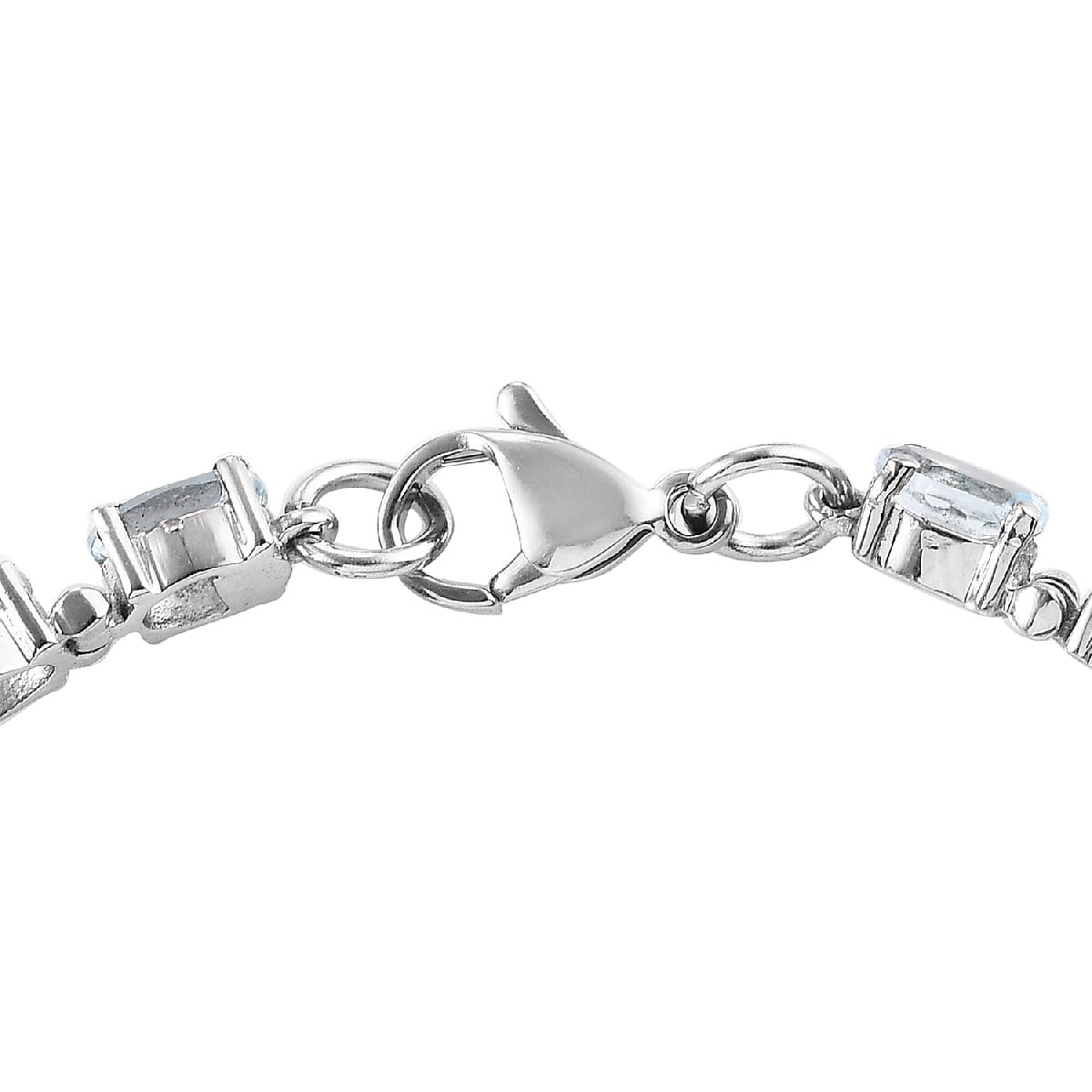 Skyblue Topaz Bracelet (Size 7) in Stainless Steel 11.23 Ct.