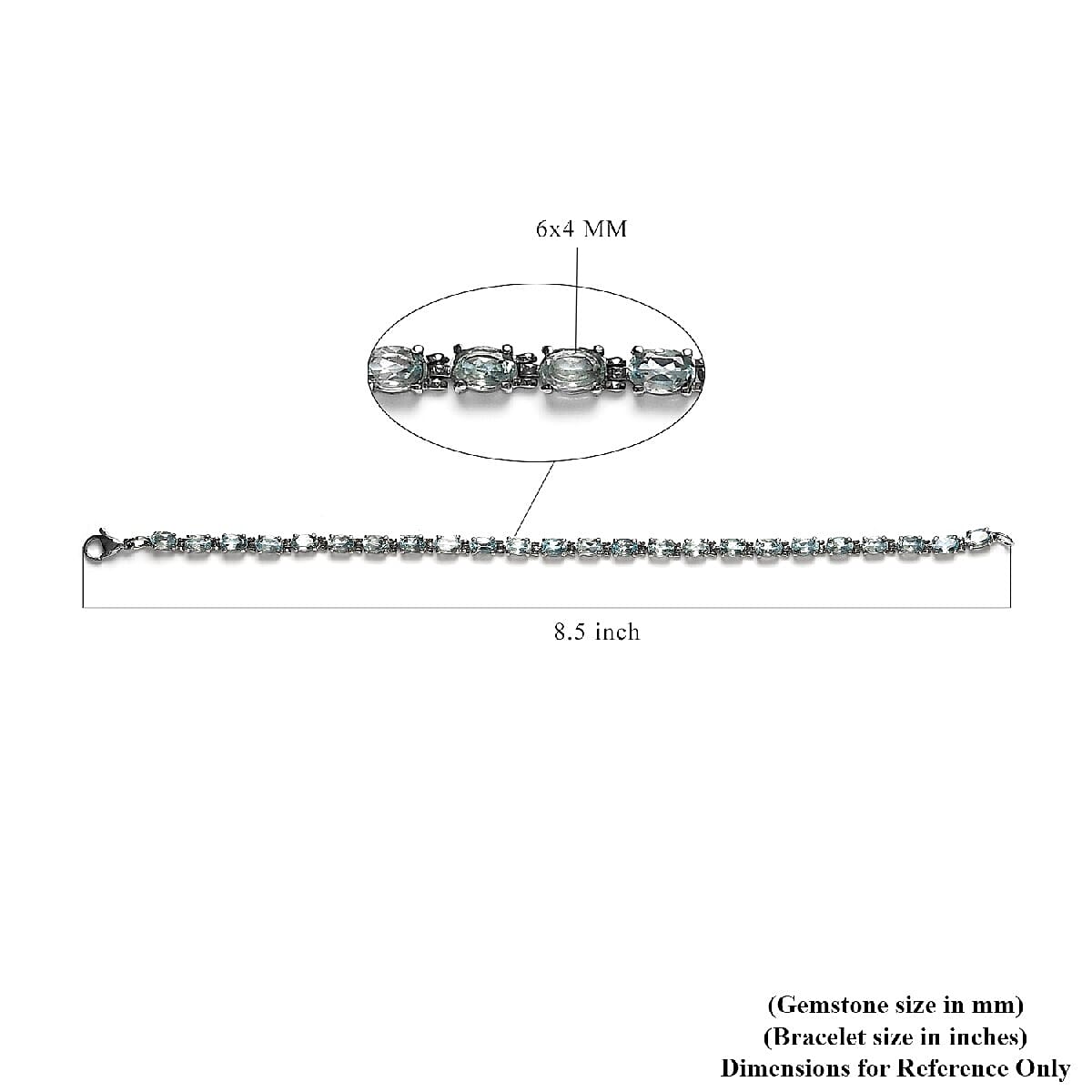 Skyblue Topaz Bracelet (Size 7) in Stainless Steel 11.23 Ct.