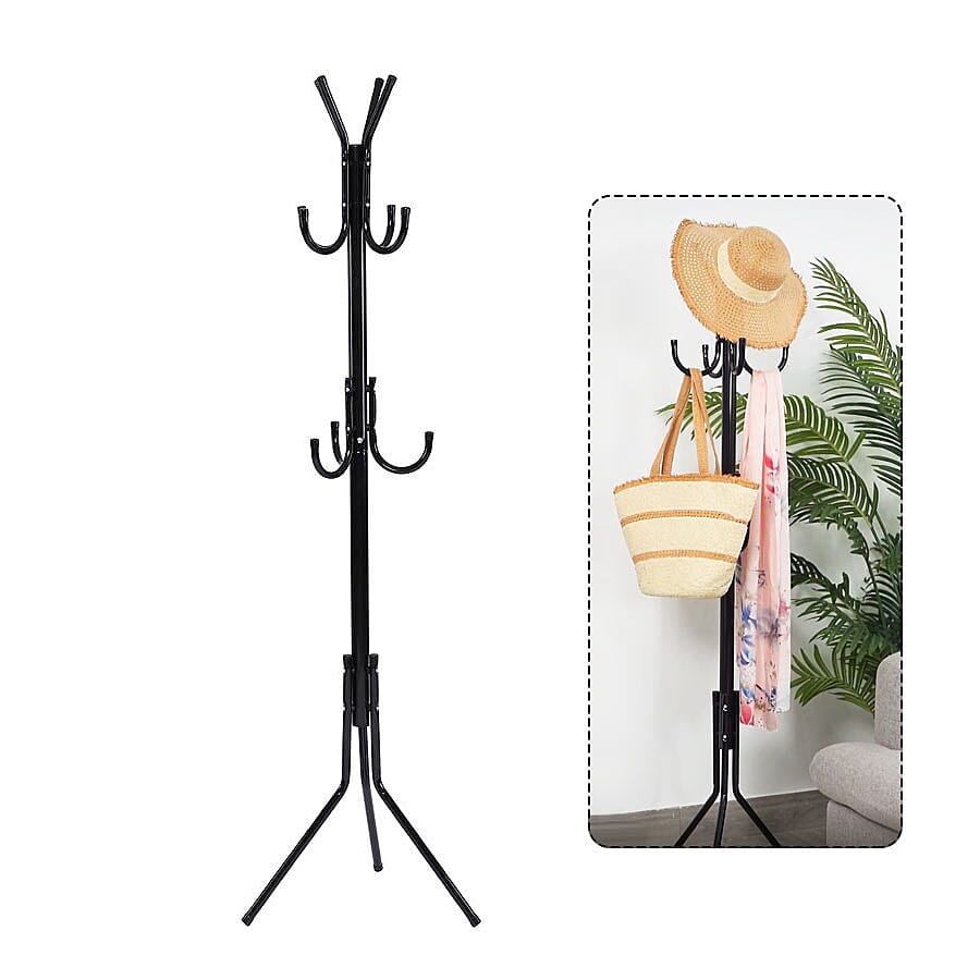 Stylish Metal Coat Rack Size 45x45x173 Cm  Black