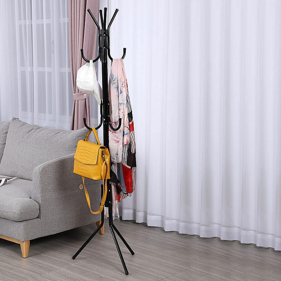 Stylish Metal Coat Rack Size 45x45x173 Cm  Black