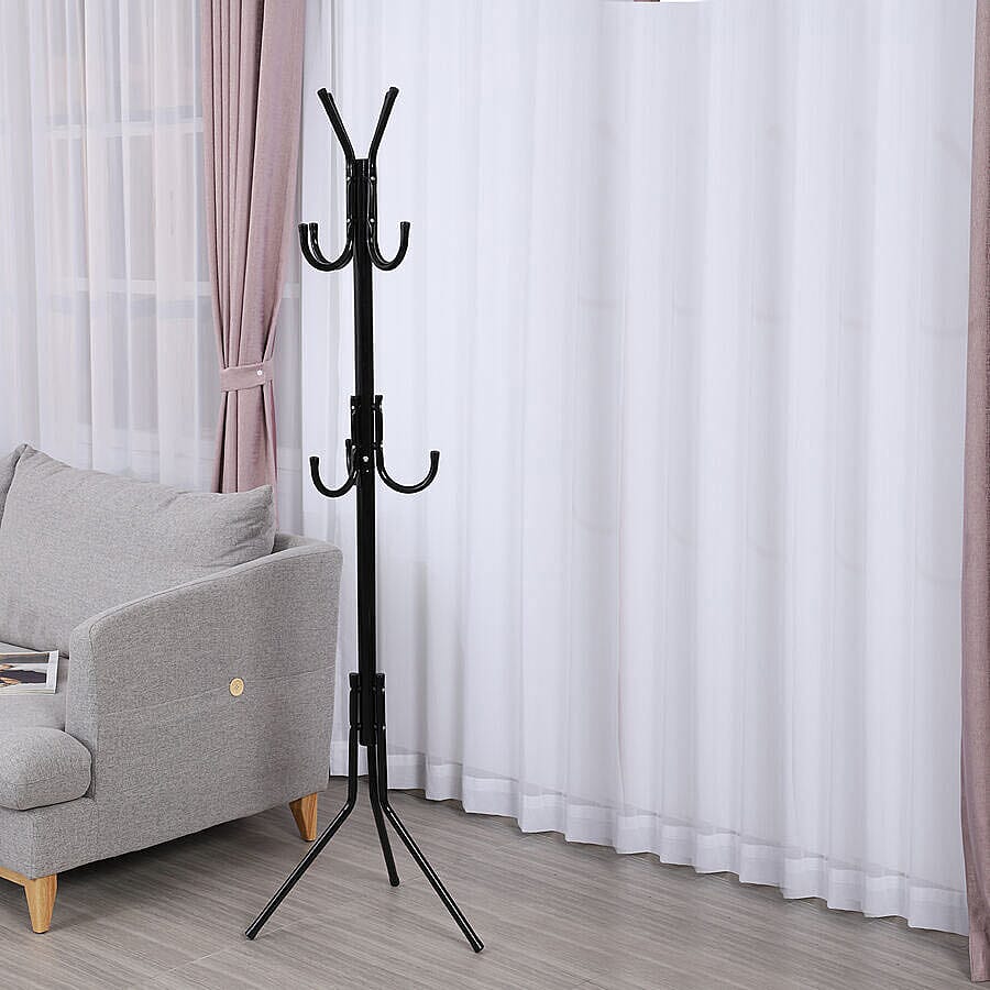 Stylish Metal Coat Rack Size 45x45x173 Cm  Black