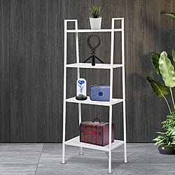 Four Tier Multifunctional Ladder-Shaped Storage Shelf (Size 60x35x147 cm) - White