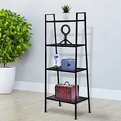 Four Tier Multifunctional Ladder-Shaped Storage Shelf (Size 60x35x147 cm) - Black
