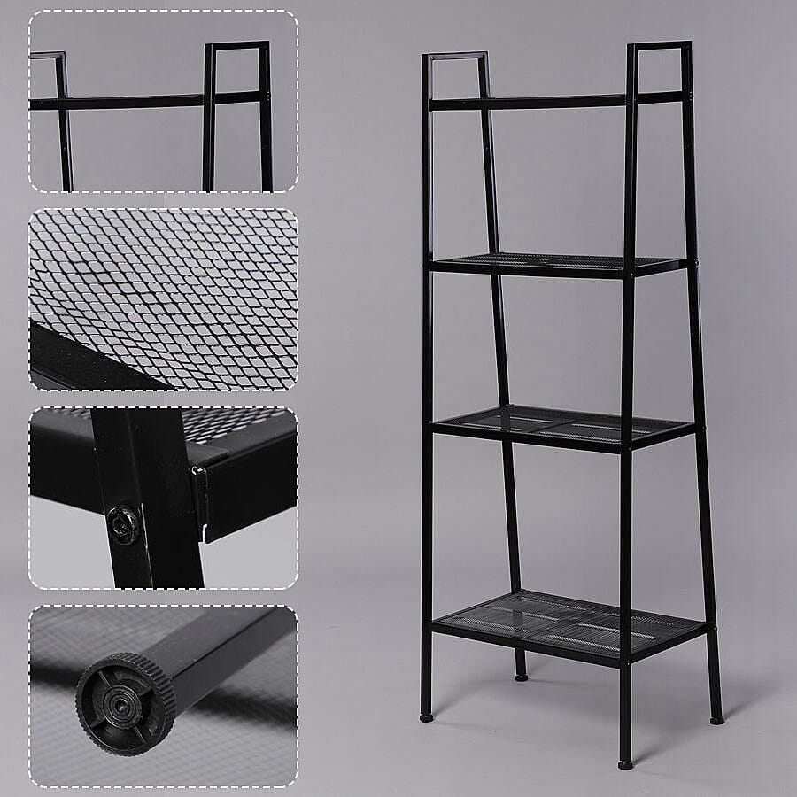 Four Tier Multi-Purpose Shelf (Size 60x35x147 cm) - Black