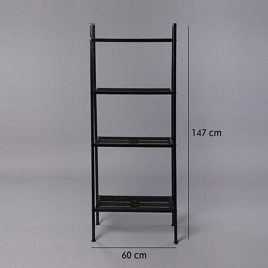 Four Tier Multi-Purpose Shelf (Size 60x35x147 cm) - Black