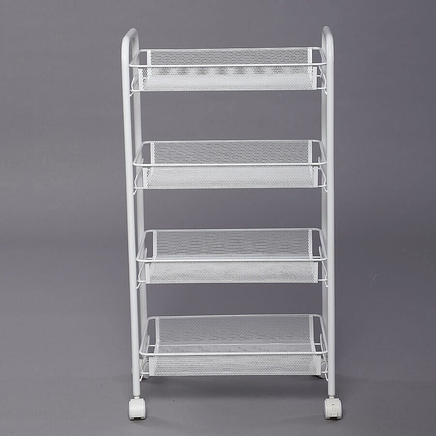 Classic Four Tier Storage Trolley (Size 45x27x82 cm) - White