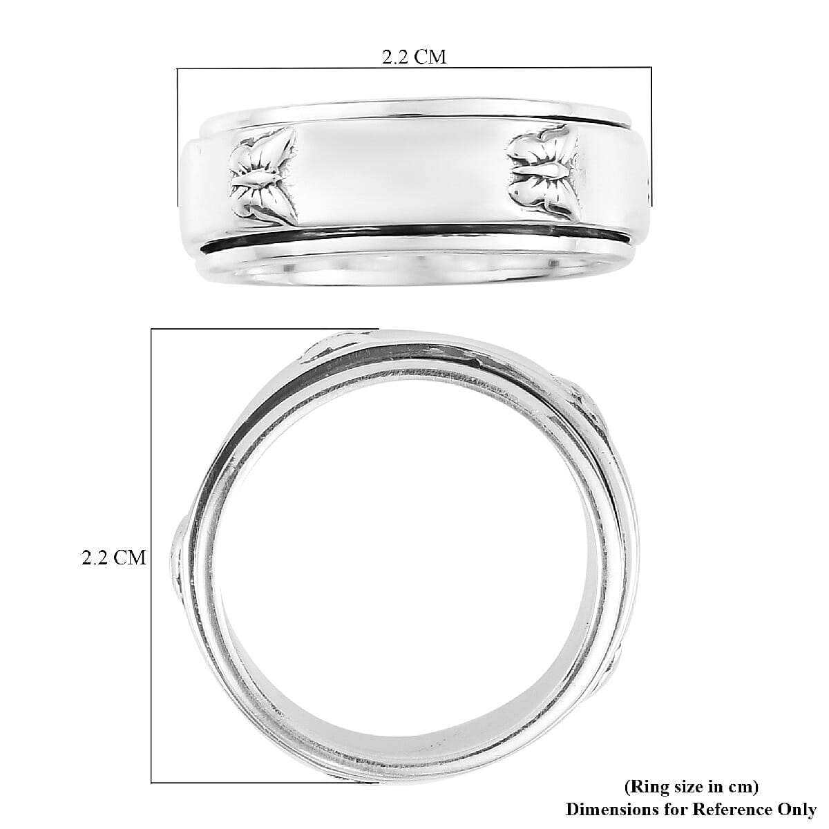 Platinum Overlay Sterling Silver Band Ring