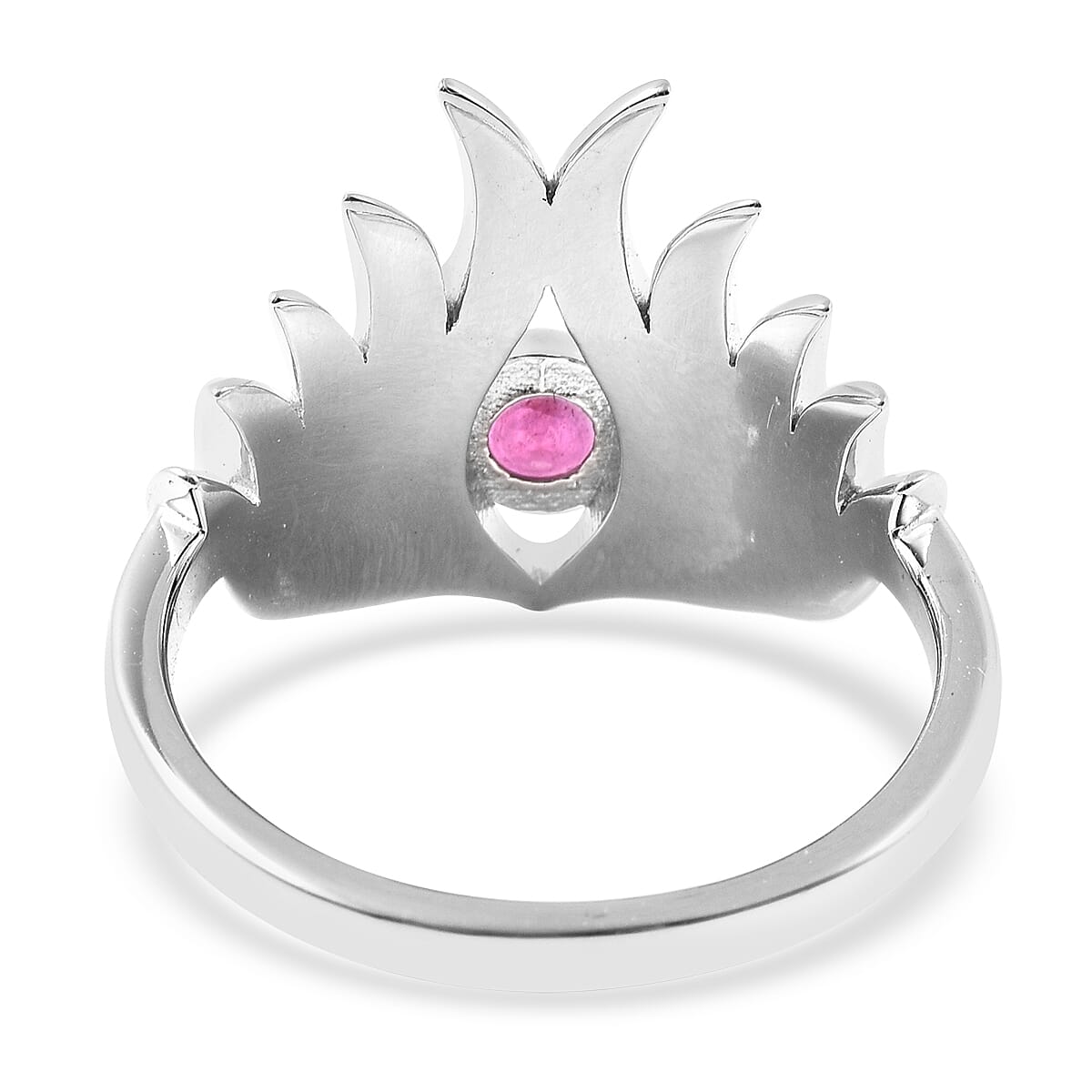 LucyQ Flame Collection - African Ruby (FF) Ring in Rhodium Overlay Sterling Silver