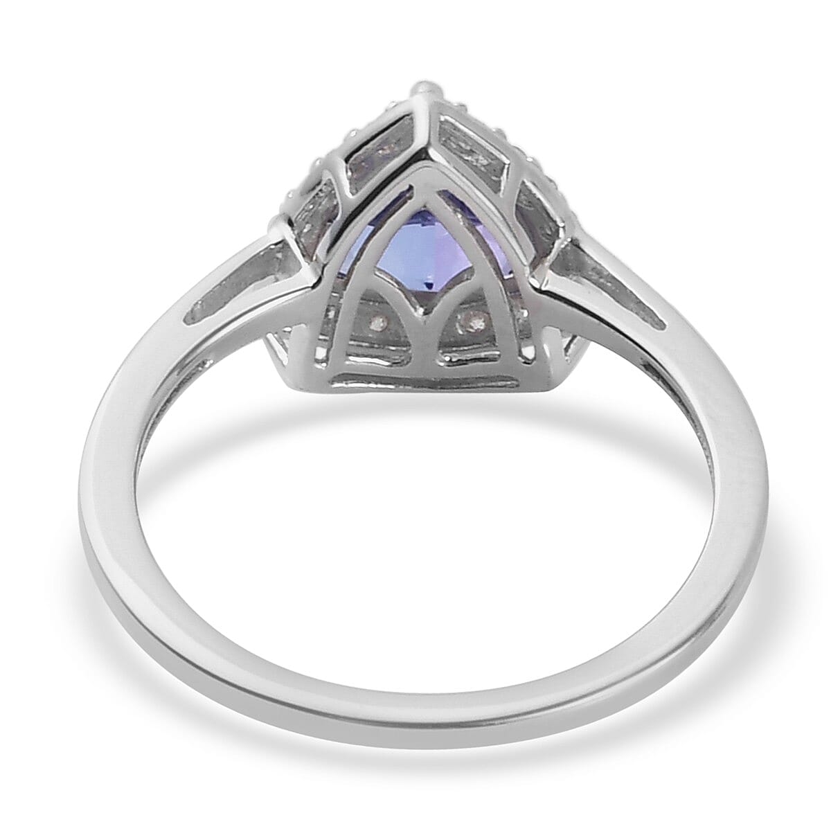 9K White Gold Tanzanite and Diamond Ring 1.410 Ct.
