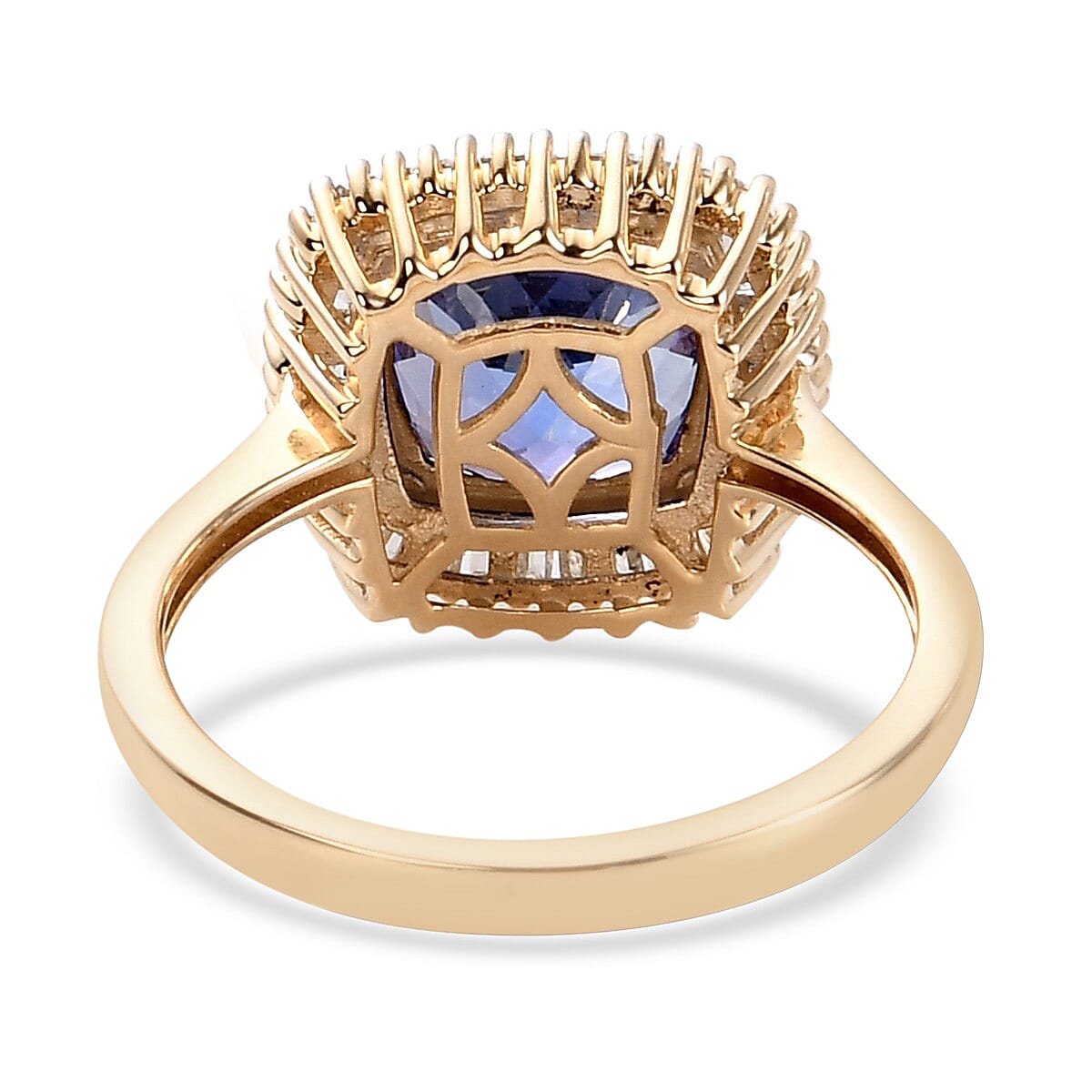 9K Yellow Gold Tanzanite and Diamond Ring 2.750 Ct.